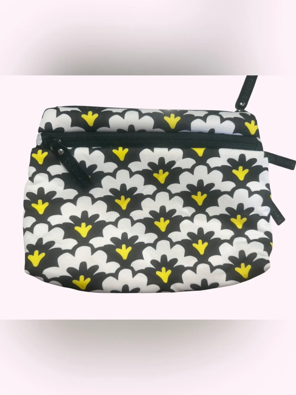 Vera Bradley🌟Black, White & Yellow Floral Zip Cosmetic/Tech Pouch🌟Brand New🌟